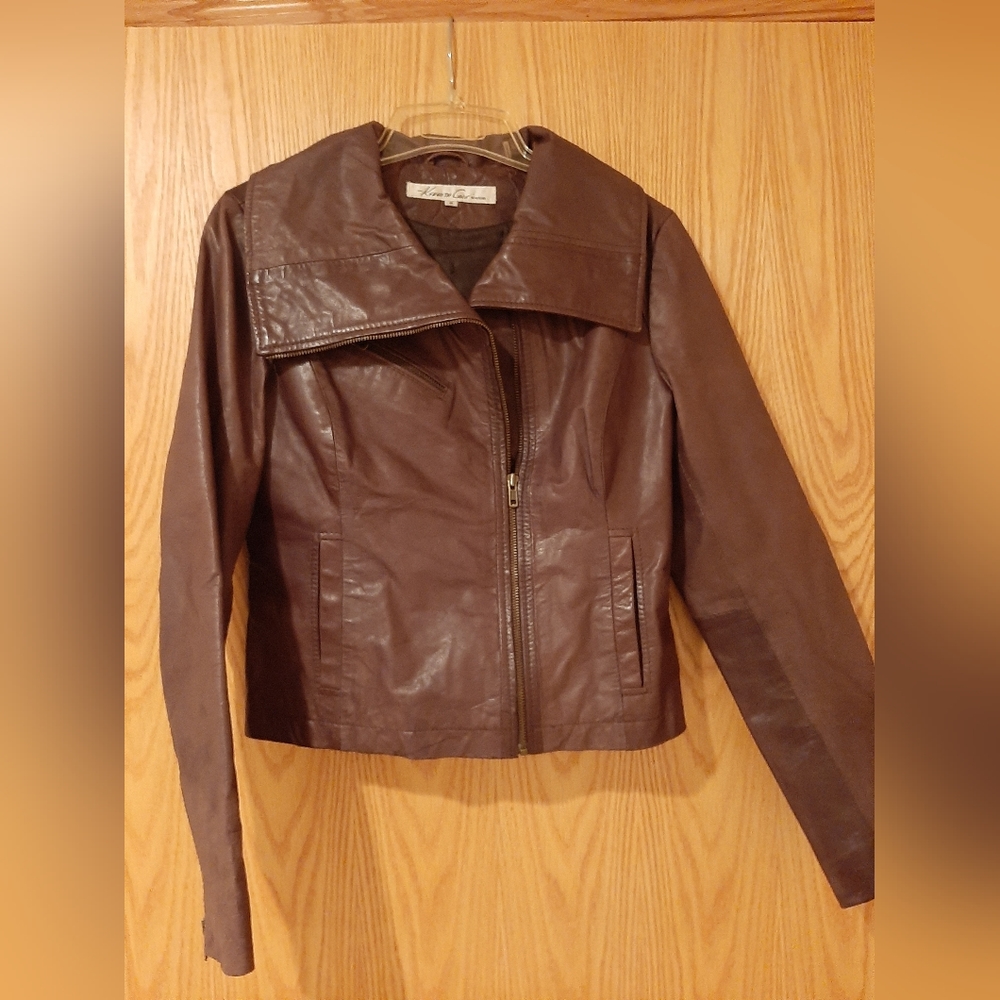 Kenneth Cole Leather Jacket Size Med